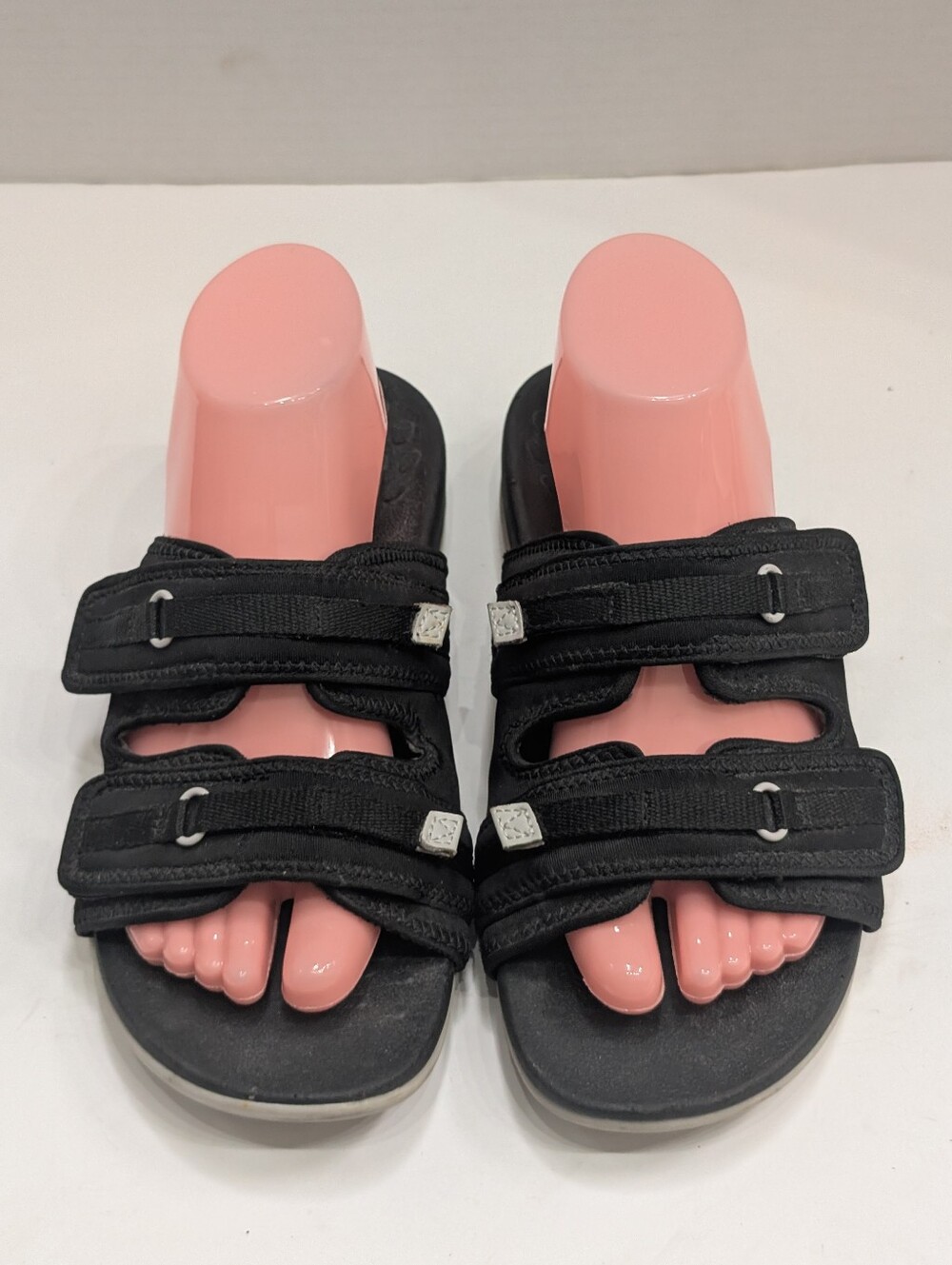 Vionic Women's 8 Sarah Slide Sandals Black Adjustable Arch Support Orthotic W2